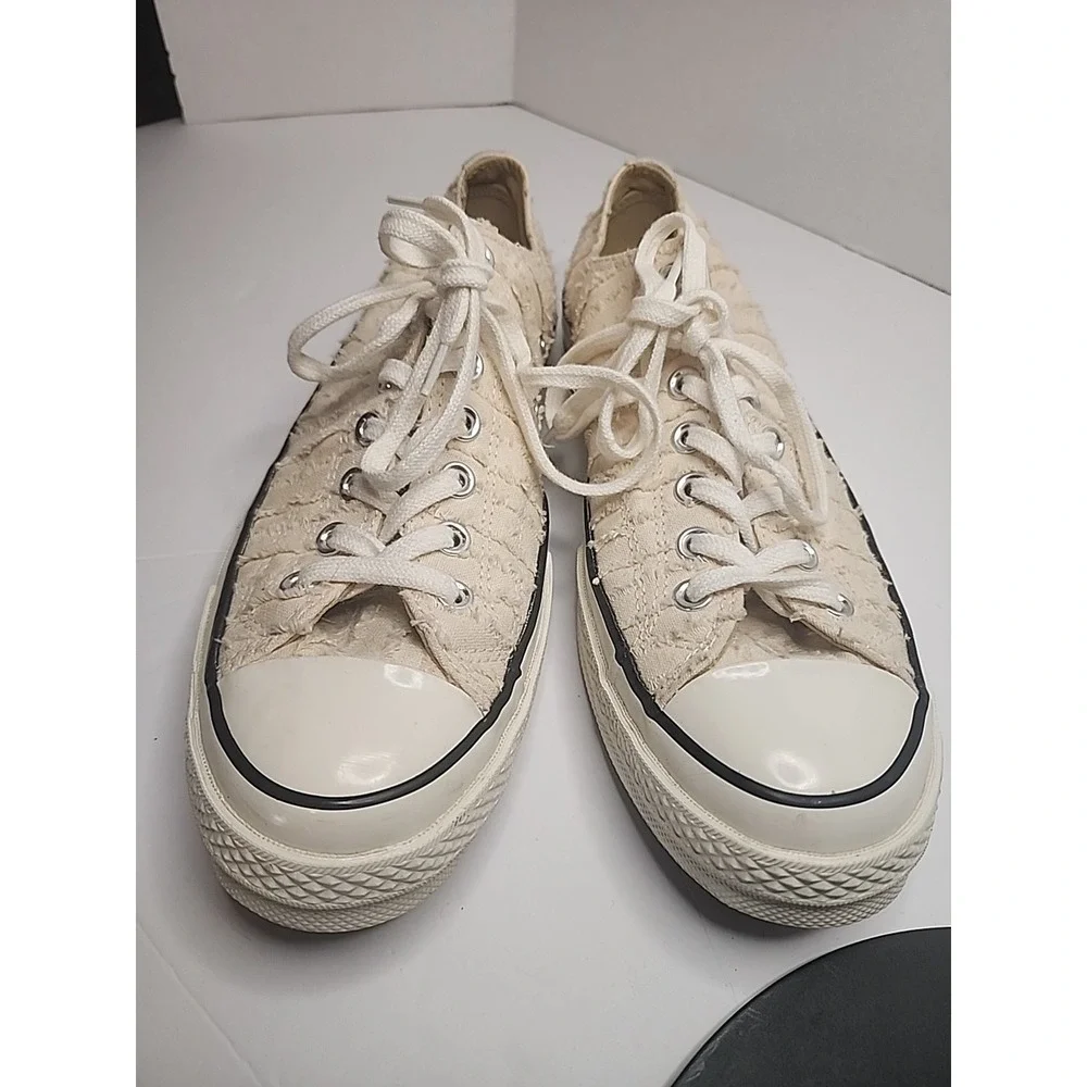 Converse Chuck 70 OX Beige Egret  Shoes Womens‎ 10.5 Textured Low Top Sneaker - Picture 4 of 16